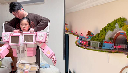 90后爸爸为让女儿远离手机