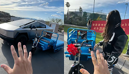 美国明星喜提中国三蹦子