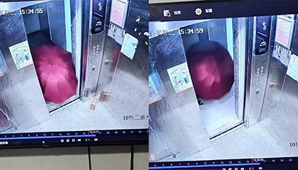 顾客让外卖小哥把餐放电梯里