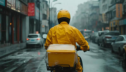 “95后”夫妻春节送外卖