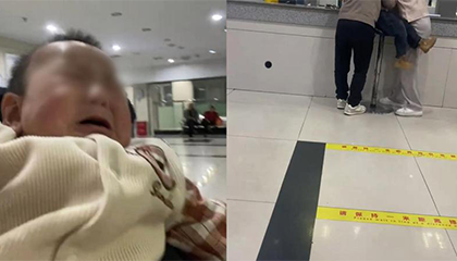 女子医院抽血偶遇慌乱宝妈