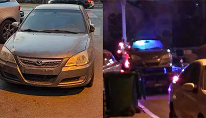 大连女子不慎剐蹭无牌车