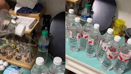 男子购买一箱纯净水