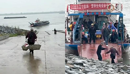 卖菜老人没赶上船